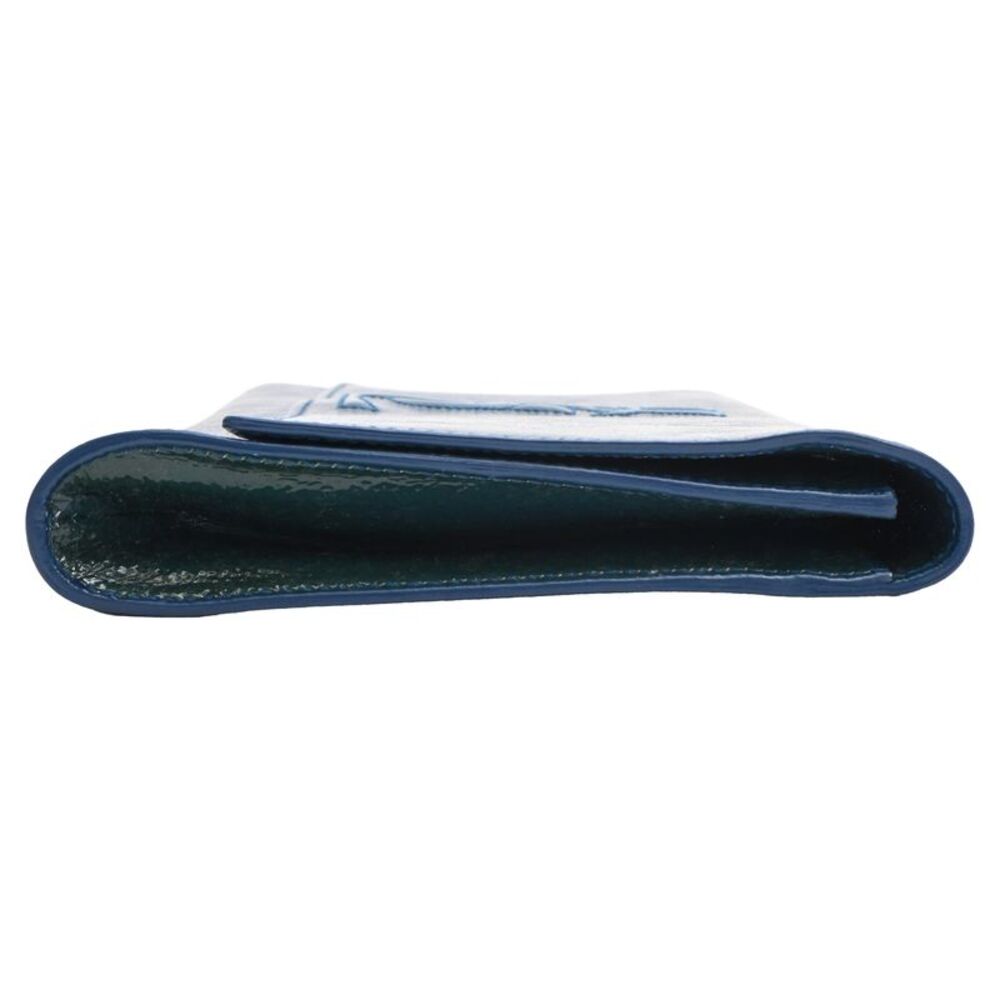 Yves Saint Laurent Large Belle de Jour Clutch Bag in Blue Textured Patent - Picture 7 of 12